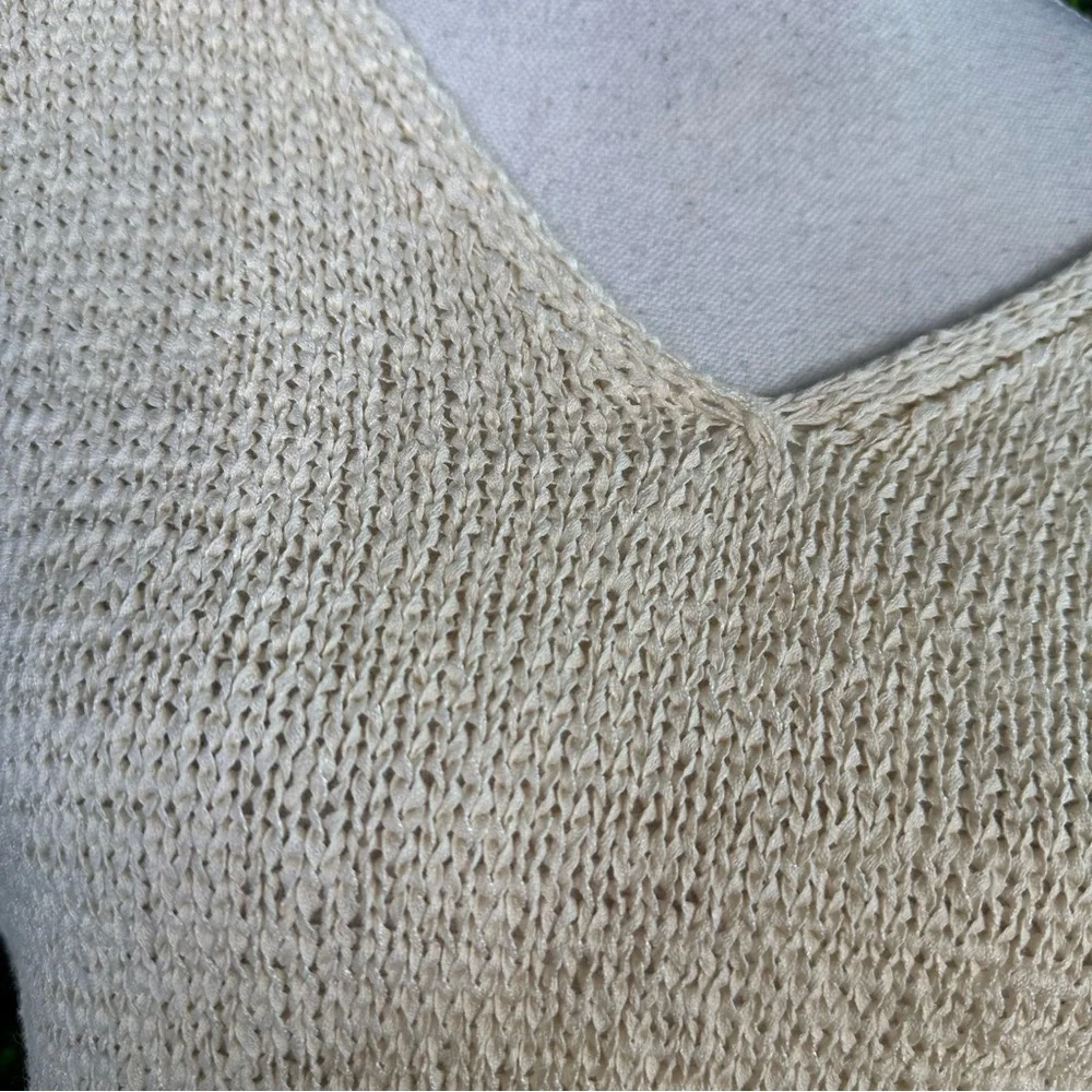 Nwt J.Crew Cream V-Neck‎ Lightweight Knit Sweater | Relaxed Fit | Size M